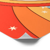 Groovyレトロレインボーバースデーパーティーウェルカムサイン ポスター (角)