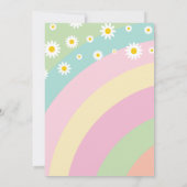 Groovyレトロレインボーパステル4th誕生日 招待状 (裏面)