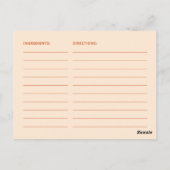 Groovyレトロレシピカードfor the Bride ポストカード (裏面)