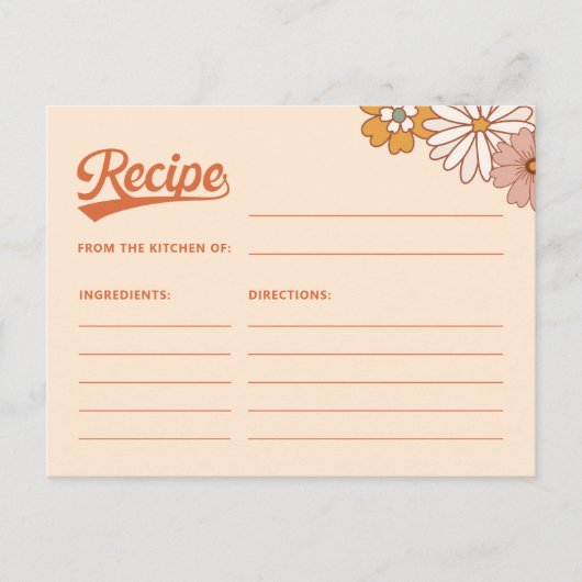 Groovyレトロレシピカードfor the Bride ポストカード (正面)