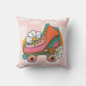 Groovyレトロローラースケート60sヒッピー虹 クッション (正面)