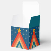 Groovyレトロヴィンテージブルーツリークリスマスパーティー フェイバーボックス (オープン)