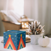 Groovyレトロヴィンテージブルーツリークリスマスパーティー