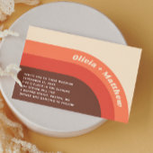 Groovyレトロヴィンテージレインボー70s結婚の+ QRコード 招待状