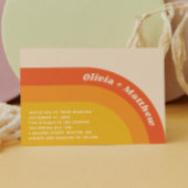 Groovyレトロヴィンテージレインボー70s結婚の+ QRコード 招待状