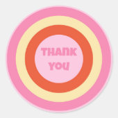 Groovyレトロヴィンテージ70年代サークルサンキュー ラウンドシール (正面)