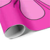 Groovyレトロ名門私立校風のホットピンクヴィンテージフローラ ラッピングペーパー (ロールコーナー)