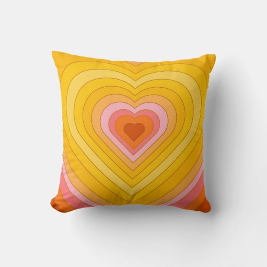 Groovyレトロ層ハート クッション (正面)
