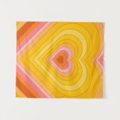 Groovyレトロ層ハート タペストリー (正面(横))