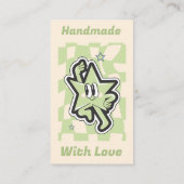 Groovyレトロ市松模様にサンキュービジネスカード 名刺 (裏面)