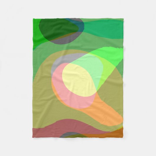 Groovyレトロ抽象芸術アート710 フリースブランケット (正面)