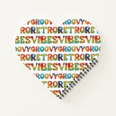 Groovyレトロ数々のビーブカラー可愛い70sインスパイア ノートブック (裏面)