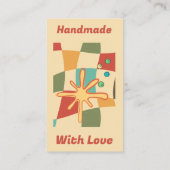 Groovyレトロ数々の色あり市松模様にがとう 名刺 (裏面)