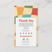 Groovyレトロ数々の色あり市松模様にがとう 名刺 (正面)