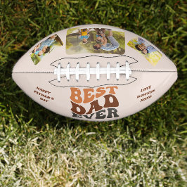 Groovyレトロ最高のパパEver 3写真パーソナライズされた アメリカンフットボール