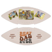 Groovyレトロ最高のパパEver 3写真パーソナライズされた アメリカンフットボール (パネル)