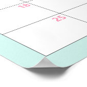 Groovyレトロ期日カレンダーの見積 ポスター (角)