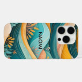 Groovyレトロ横パーソナライズされた景 Case-Mate iPhoneケース (裏面 (横))