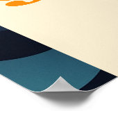 Groovyレトロ波形ブライダルシャワーウェルカムサイン ポスター (角)