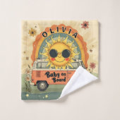 Groovyレトロ笑顔ベビーサンピースアンドラブビベス ウォッシュタオル (ウォッシュタオル)