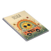 Groovyレトロ笑顔ベビーサンピースアンドラブビベス ノートブック (右側)