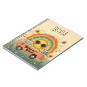 Groovyレトロ笑顔ベビーサンピースアンドラブビベス ノートブック (左側)