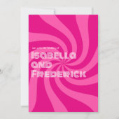 Groovyレトロ結婚タイポグラフィ 招待状 (正面)