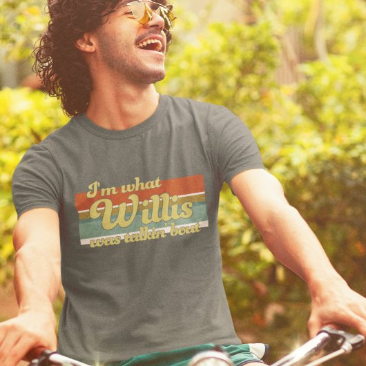 Groovyレトロ美的ラインフレーズおもしろいウィリス Tシャツ