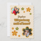 Groovyレトロ花メイド・オブ・オーナー（花嫁付き添い人）提案写真 カード (正面)