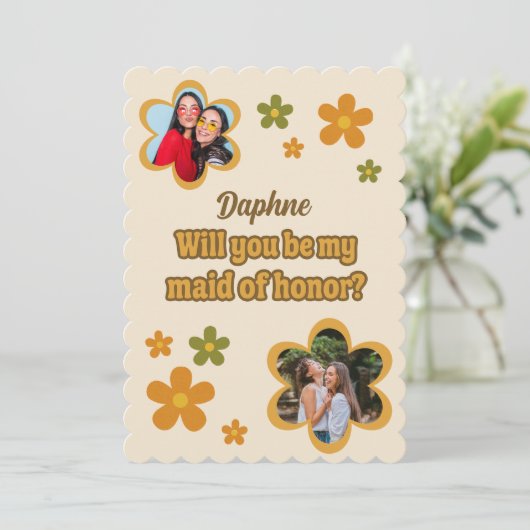 Groovyレトロ花メイド・オブ・オーナー(花嫁付き添い人)提案写真 カード (スタンド正面)