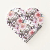 Groovyレトロ花ヴィンテージ70s 60sフローラピンク ノートブック (裏面)