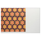 Groovyレトロ花柄オレンジと黄色 ファブリック (ヤード)