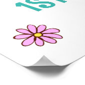 Groovyレトロ誕生日パーティーウェルカムサイン ポスター (角)