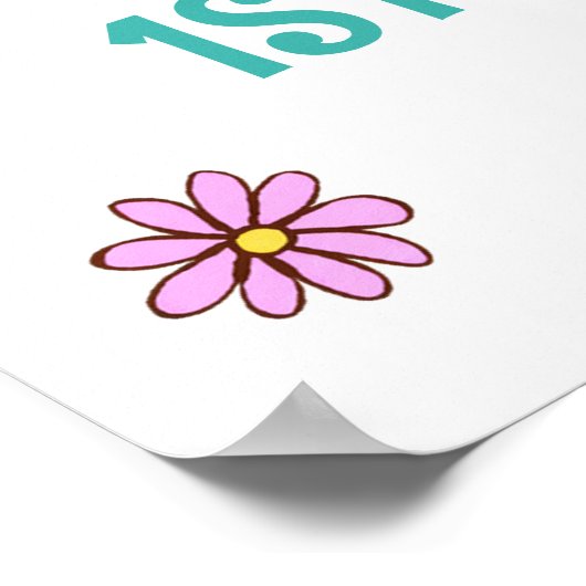 Groovyレトロ誕生日パーティーウェルカムサイン ポスター (角)