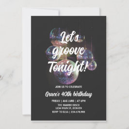 Groovyレトロ誕生日 招待状