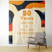 Groovyレトロ50周年結婚背景 タペストリー (インサイチュ)