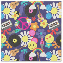 Groovyレトロ60sヒッパイパターン ファブリック