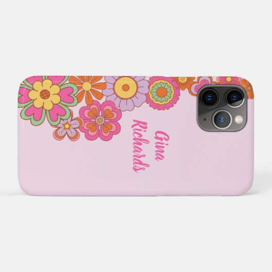 Groovyレトロ60sヒッピー Case-Mate iPhoneケース (裏面(横))