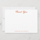 Groovyレトロ60sボタニカルオレンジピンクカスタム サンキューカード (正面)