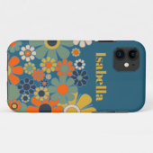 Groovyレトロ60s 70sフローラルパターンパーソナライズされた Case-Mate iPhoneケース (裏面(横))