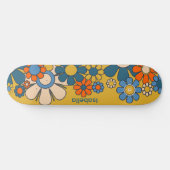 Groovyレトロ60s 70s花パーソナライズされた スケートボード (横)