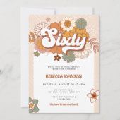 Groovyレトロ60th誕生日パーティー 招待状 (正面)