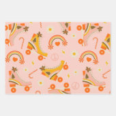 Groovyレトロ70のクリスマス ラッピングペーパーシート (正面3)