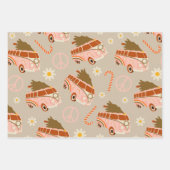 Groovyレトロ70のクリスマス ラッピングペーパーシート (正面2)