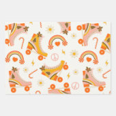 Groovyレトロ70のクリスマス ラッピングペーパーシート (正面)