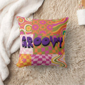 Groovyレトロ70のスタイル装飾用クッションパーソナライズ クッション (ブランケット)