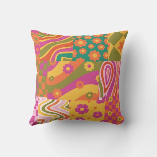 Groovyレトロ70のスタイル装飾用クッションパーソナライズ クッション (裏面)