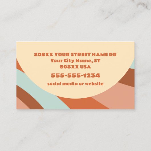 Groovyレトロ70サイケデリックsヒッピー花 名刺 (裏面)