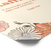 Groovyレトロ70sおむつラッフル Boho Baby Shower | Boho ポスター (角)