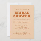 Groovyレトロ70sデザイン(ブラウンブライダルシャワーInv) 招待状 (正面)